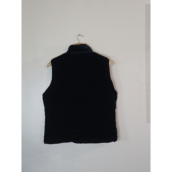 Lauren Ralph Lauren Black Reversible Puffer Velour Velvet Women Size Large - Picture 2 of 8